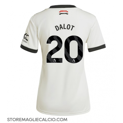 Manchester United Diogo Dalot #20 Maglia Gara Terza Repliche 2024-25 Donna Maniche Corte Manchester United Diogo Dalot #20 Maglia Gara Terza Repliche 2024-25 Donna Maniche Corte